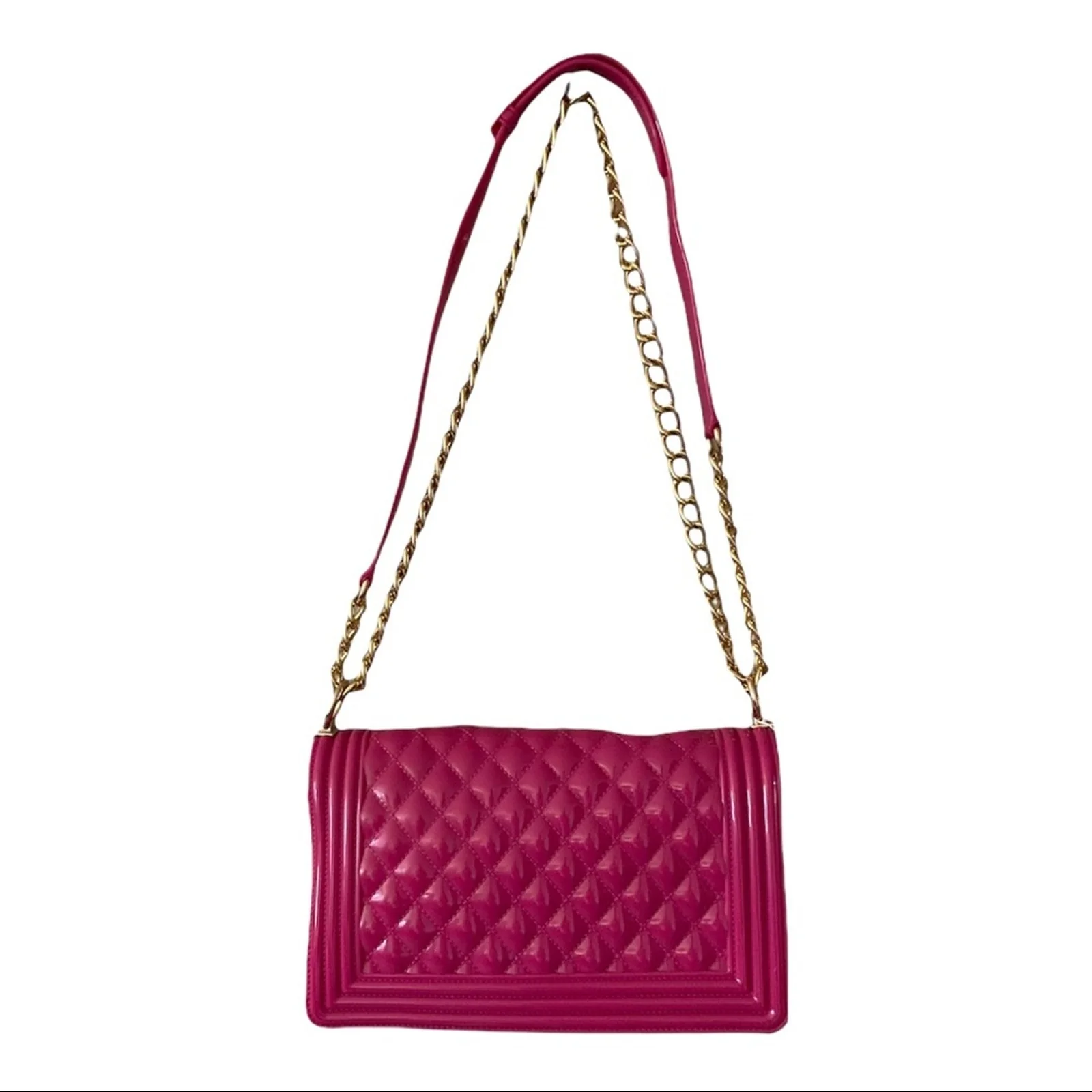 Chic Quilted Pink Shoulder Bag