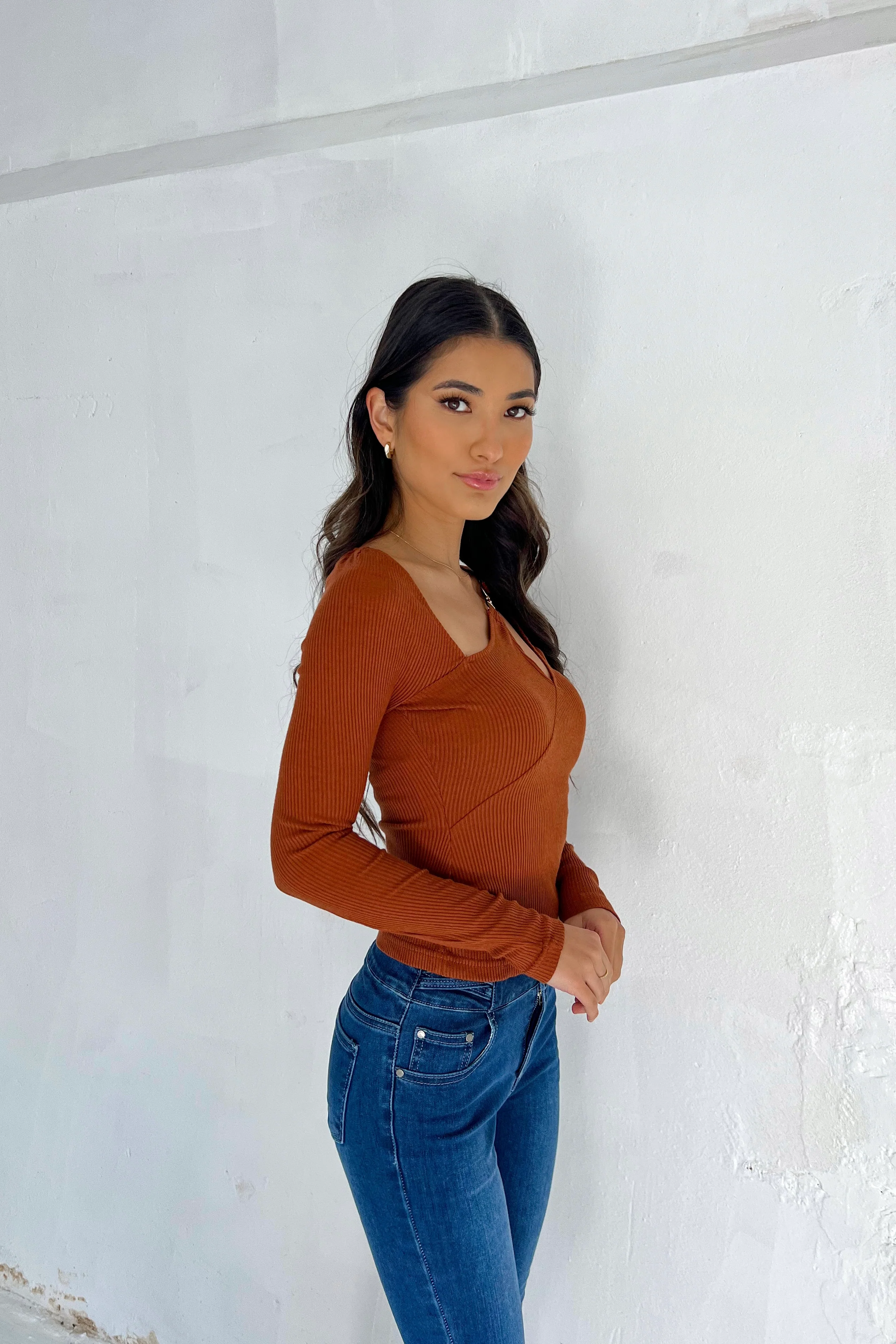 Chic Asymmetrical Cut-Out Knit Top