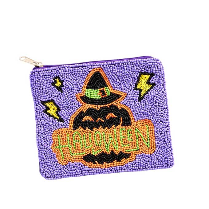 Vibrant Halloween Beaded Clutch