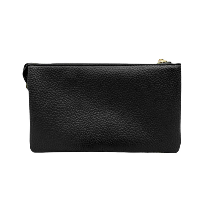 Elegant Black Faux Leather Clutch