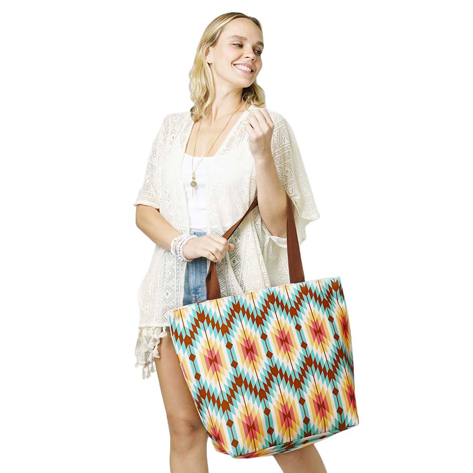 Vibrant Geometric Pattern Tote Bag