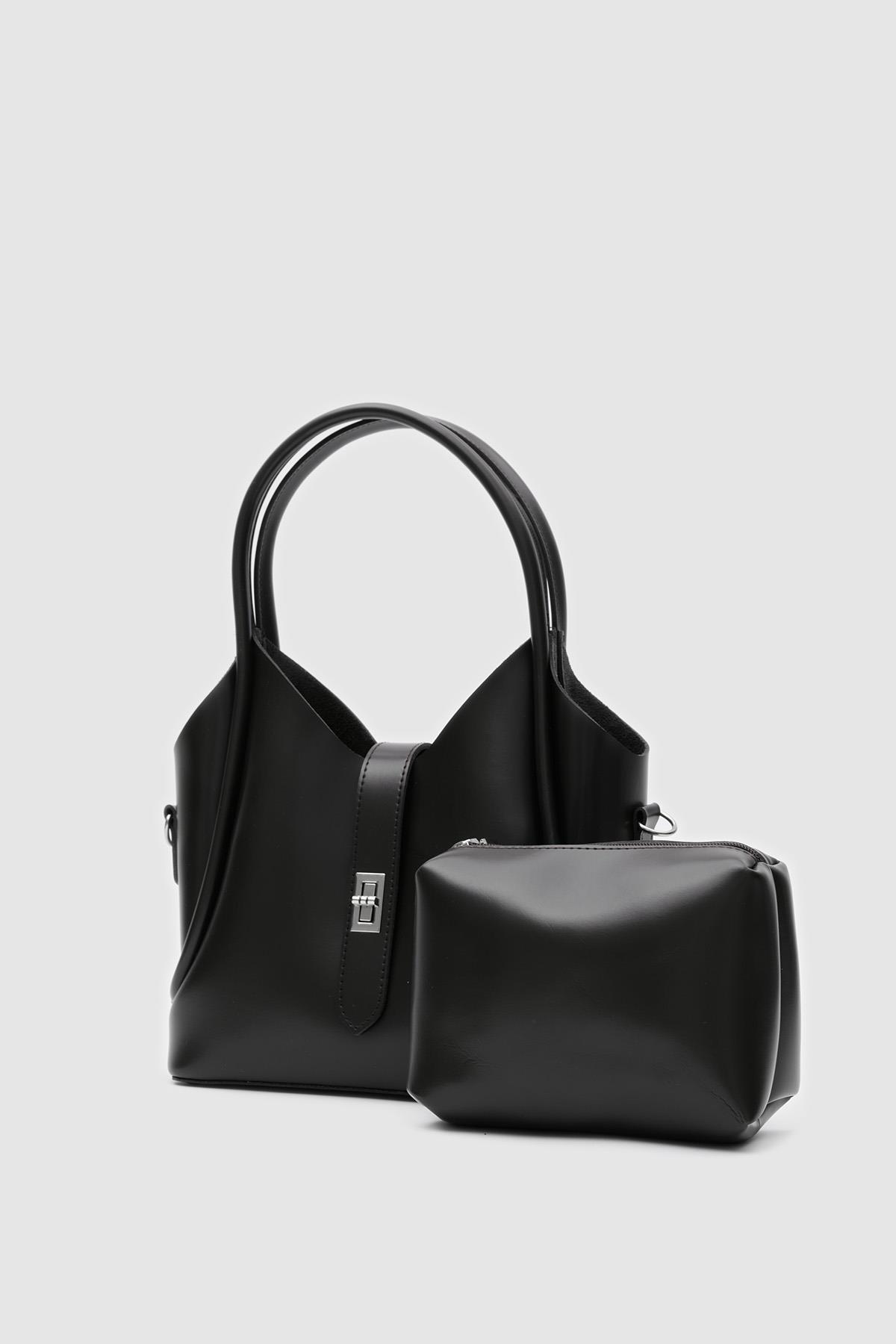 Elegant Black Modern Handbag