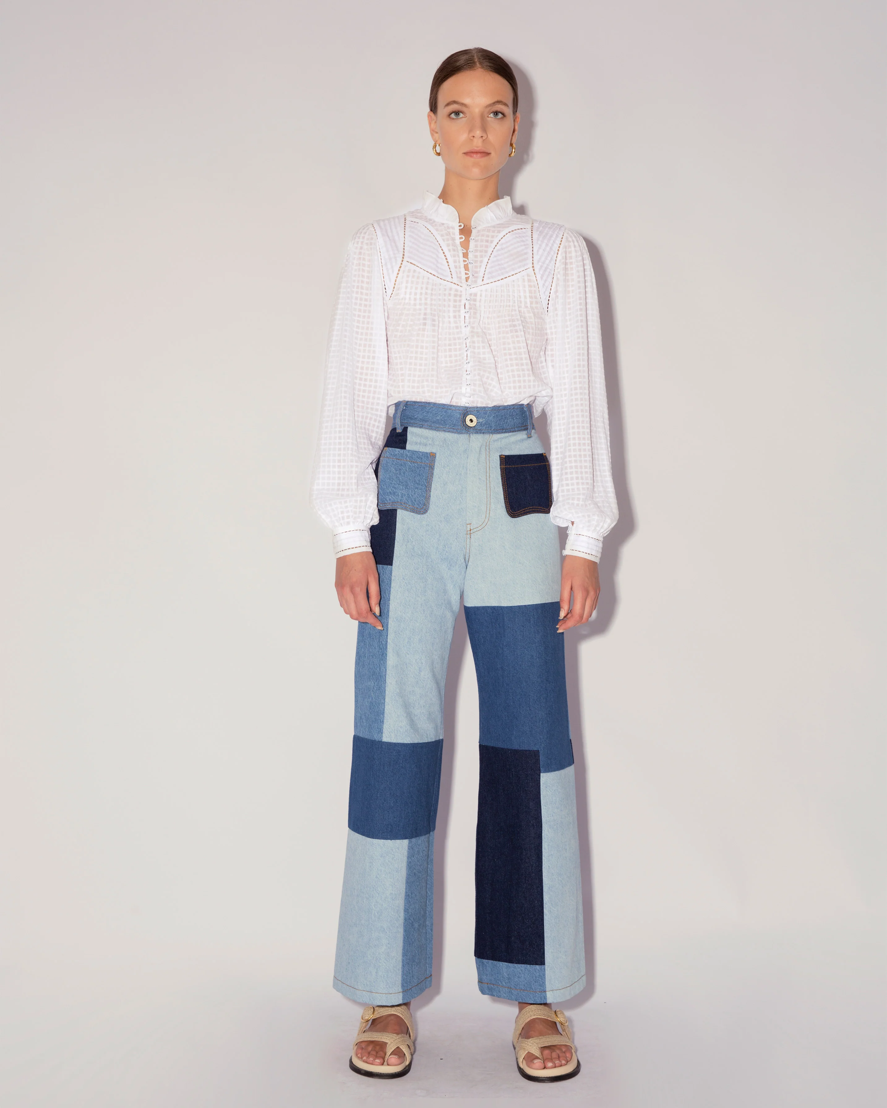Patchwork Denim Trousers