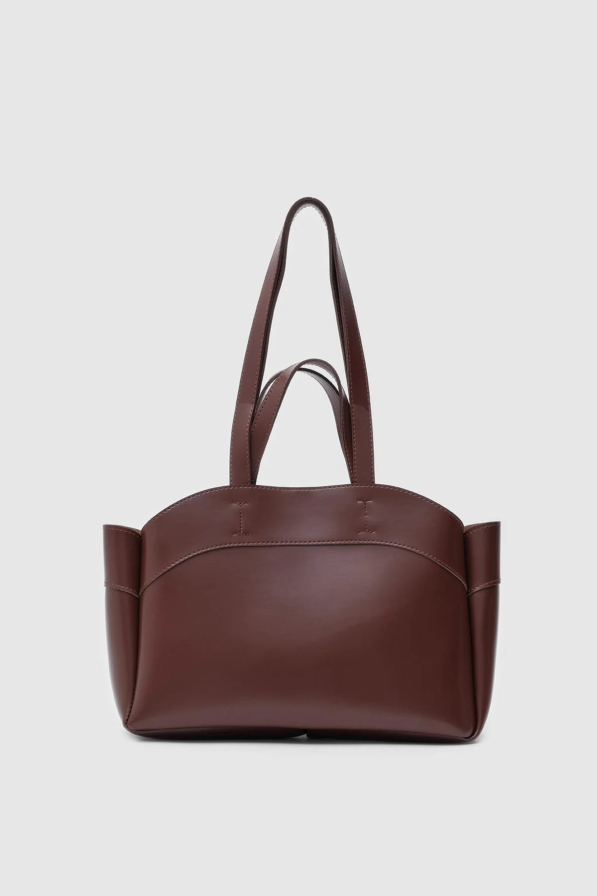 Elegant Brown Faux Leather Tote Bag